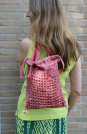 PINK mirrored Indian hippy bag, Bohemian hippy chick style purse