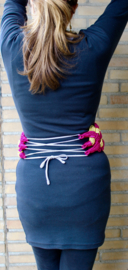 one size - Moroccan waist belt FUCHSIA, GOLD braided woven
