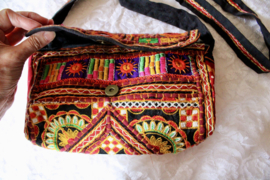 Party purse - cm x 19 cm x 6 cm - One of a kind  Bohemian hippy chick purse, cross body bag, multicolor patchwork, embroidery and MIRRORS decorated, Gujarati Banjari Kuchi handycraft