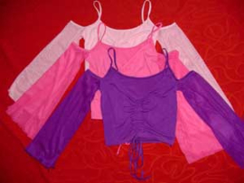 Crop top PURPLE - Top manches voilées de danse orientale VIOLET