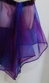 Asymmetrical, transparent, gradient PURPLE and BLUE colors, pointed skirt with elastic waistline - sizes 36/38/40/42, one size fits S, M, L, XL