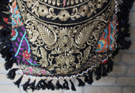 One of a kind, richely embroidered Banjari Indian Bohemian Bag BLACK5 GOLD