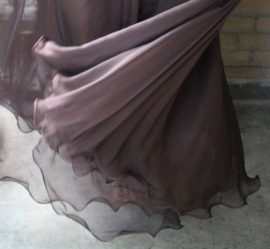 2 layer skirt DARK BROWN - S, M, L - Jupe doublée pour la danse orientale BRUN FONCÉE