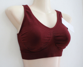 BURGUNDY / DEEP RED / DARK RED / WINE RED Comfortable, sleeveless stretch, seamless workout top, sports bra - XS/S,  Extra Small/Small  Petite