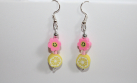 Lichtgewicht Fruity Flower Smiley oorbellen meisjes dames