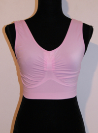 M, L - Comfortable, sleeveless stretch, seamless workout top, microfibre, SHADES OF PINK, BEIGE