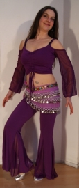 Stretch topje met verstelbare hoogte PAARS - Crop top PURPLE