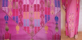 Originele Bedoeïnen jurk  met kruissteek uit Egypte bicolor ROSE ROZE - Badou Thobe -  Bedouin Thobe