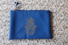 24 cm x 17 cm - Purse / Pouche hand of Fatima BLUE - Étui BLEU main de Fathma