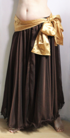 Long GOLDEN satin shawl - 205 cm x 19 cm