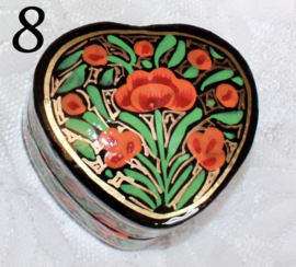 Handpainted gift box heart for small surprises, rings, candy , pills... heart shaped mini box