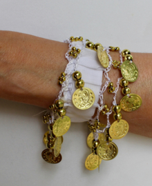 Muntjes armband WIT GOUD - Small Medium