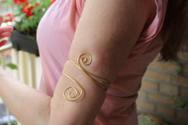 Krullen armband, spiraalarmband GOUD kleurig - one size adaptable