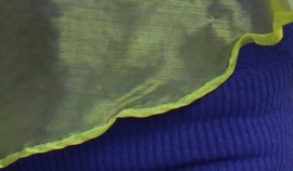 180 cm x 110 cm - OLIVE GREEN organza veil halfcircle transparant