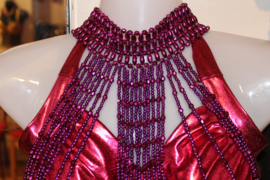 Beaded necklace bellydance showdance Burlesque gogo dance PURPLE - Collier busier VIOLET