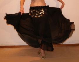2-piece set Circle skirt + rectangle veil BLACK - 2-pièce : jupe cercle chiffon noir + voile transparant rectangle