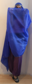 Rechthoekige Sluier / Harem Sluier KONINGS BLAUW, inclusief bijpassend hoofdbandje - Rectangle veil / Harem Veil ROYAL BLUE, fully sequinned headband included