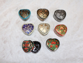 Handpainted gift box heart for small surprises, rings, candy , pills... heart shaped mini box