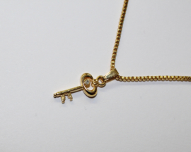 Sleutel naar je Hart GOUD kleurig + ketting - "Key to your Heart"