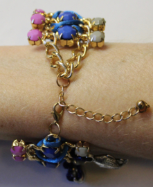 "Frozen" armband met bedeltjes hartje, schelpje, vis ROZE BLAUW GRIJS GOUD