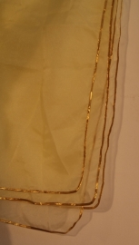 Sluier rechthoekig zachtgeel organza afgeboord met goudband OF zilverband - Veil rectangle gold or silver rimmed