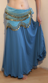 one size (up to XL) - 2 layer 3/4 circle skirt TURKISH BLUE