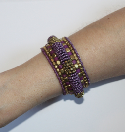 one size - 3D bracelet Indian Tribal PURPLE GOLD