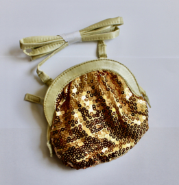 Pailletten beursje, mini glitter handtasje GOUD GEEL volledig gepailletteerd - Fully sequinned GOLDEN YELLOW mini glitter purse
