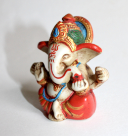 Ganesha Hindoe godheid beeldje multicolor IVOOR kleur - 7,5 cm hoog