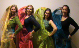 Sluier rechthoekig transparant organza BORDEAUX / DONKER ROOD