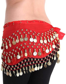 Basic bellydance hipbelt 7 different colors RED WHITE GREEN FUCHSIA PURPLE - Foulard de danse orientale aux sequins DORÉS