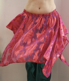 4-points skirt PINK transparent chiffon, glitter design in the fabric - one size fits  XS, S, M, L