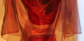 BURGUNDY / DARK RED organza veil rectangle transparent