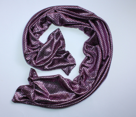 110 cm x 21 cm - Shiny shawl / bandana PURPLE PINK BLACK motive