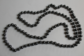 Extra Long -  Long beads-necklace DARK GREY