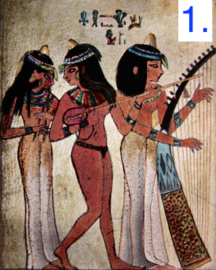 Postkaarten van Egyptische fresco's uit de konings graven  glimmend