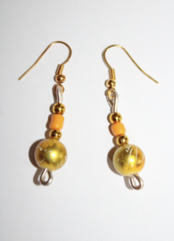 Lightweight GOLDEN earrings for girls and ladies, with subtle decorative GOLDEN bead