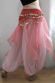 PINK transparent, asymmetrical organza pointed skirt - one size fits XS, S, M, L