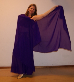 Veil rectangle chiffon PURPLE