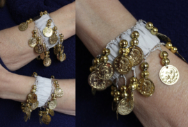 Muntjes armband GRIJS  GOUD - Small Medium