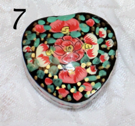 Handpainted gift box heart for small surprises, rings, candy , pills... heart shaped mini box