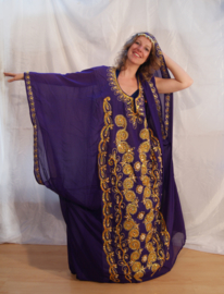 Khaleegy jurk uit de Golfstaten  ZWART, MULTICOLOR - one size fits S, M, L, XL, XXL, XXXL, XXXXL