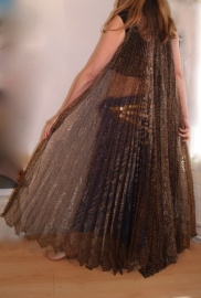 Wings of Isis leopard different shades of BROWN pleated organza  transparent - Ailes d'Isis BRUN LÉOPARD transparant