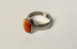 57-58 size - Ring SILVER with ORANGE Cats eye gemstone