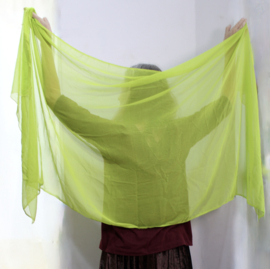 LIME GROENE Sluier, dupatta, chiffon, rechthoekig transparant - 90-95 cm x 205-210 cm