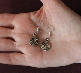 Spiral earrings, SILVER colored