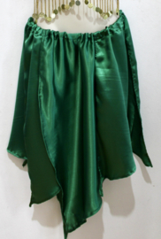 Puntenrokje DONKER GROEN satijn - one size fits S, M, L