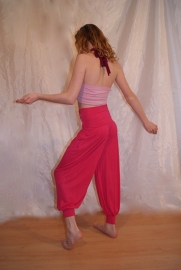 Harembroek yoga broek kind meisje jongen jersey FUCHSIA ROZE - XXXS 3XS