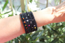 Kraaltjes armband ZWART MULTICOLOR Ibiza Hippie Chic - one size