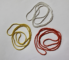 3  happy hippy beaded necklaces / bracelets in ORANGE, WHITE and YELLOW.